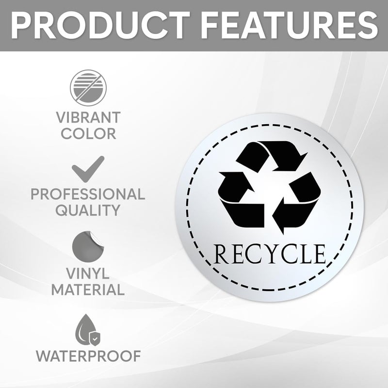 RABOWA Pack 6 Pcs Recycle and Trash Sticker for Trash Cans Recycling Bin Labels Garbage Bins Waste Signs Indoor Outdoor Home Offices Bumper Stickers Reusable Waterproof Vinyl Decals Set - Image 3